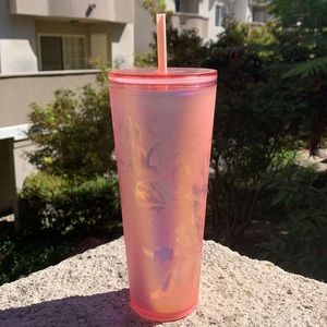 NWT 2022 ANNIVERSARY RARE Soft Touch Iridescent Mermaid 24 oz cold drink tumbler